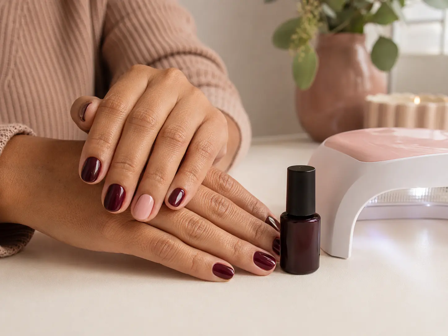 Uñas semipermanentes con acabado brillante